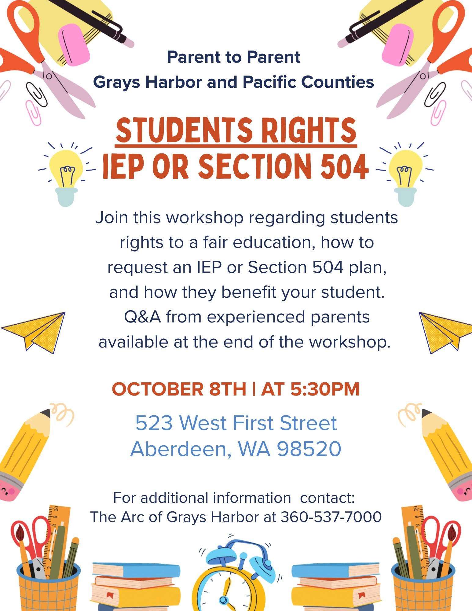 Student Rights: IEP or Section 504 Workshop